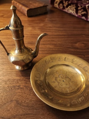 Mini decorative ewer and saucer vintage style, like new