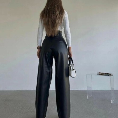 Leather pants new, black, size L/40/12