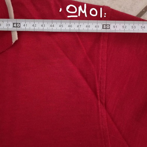 Del Piero men's t-shirt with collar and buttons size L like new, red