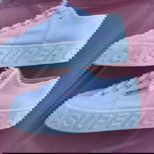 Λευκά platform παπούτσια Superga, μέγεθος 36, ελαφρώς μεταχειρισμένα