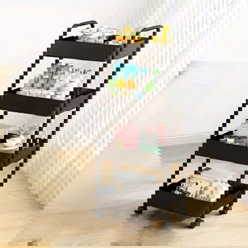 Πολυχρηστικό Καλάθι Χρηστικότητας με Ρόδες.Μαυρο.