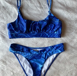 Shein Μπλε σετ Μαγιω Μπικινι