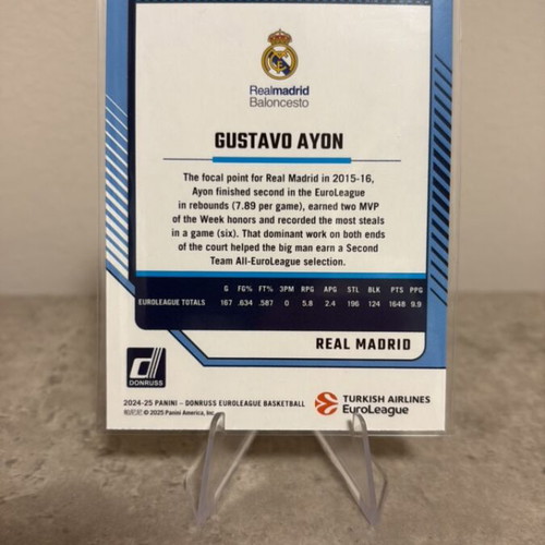 Donruss Basketball Euroleague Purple Laser Card Gustavo Ayon new