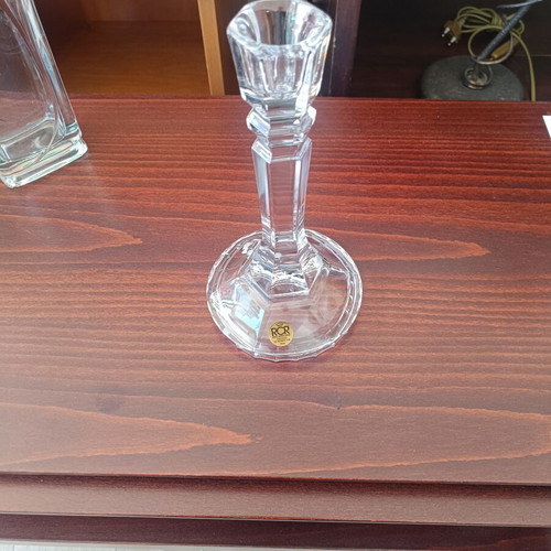 RCR Cristallo Crystal Candlestick used, 24% PbO Italian design