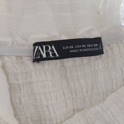Zara long cotton dress beige boho chic romantic minimal XS used