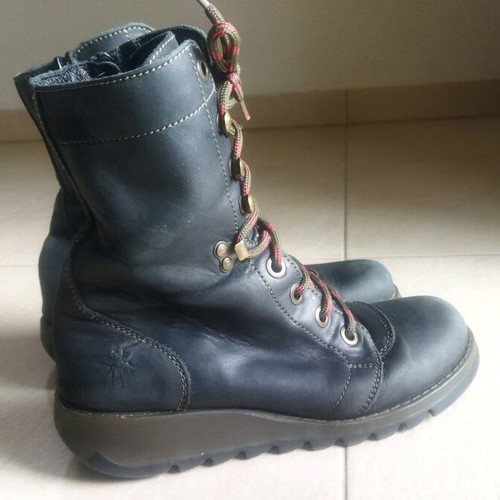 Fly London leather ankle boots used, size 37, black