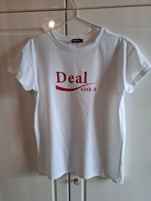 Tally Weijl white T-shirt M new with “Deal With It” print