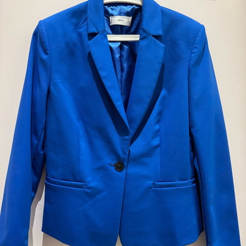 Mango blazer short royal blue new, size large
