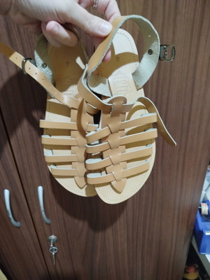 Sandals beige platform, like new, size 36, genuine leather