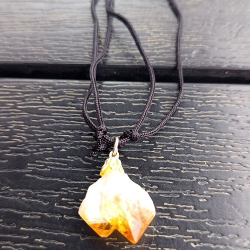 Energy Crystal Pendant Yellow Natural Raw