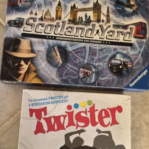 Scotland Yard and Twister board games, set of 2