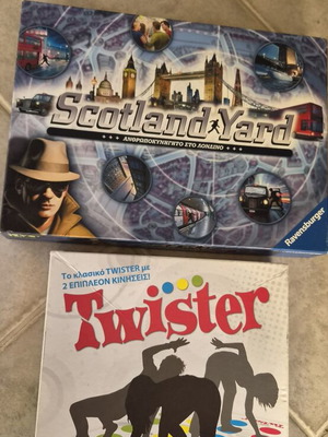 Scotland Yard and Twister board games, set of 2