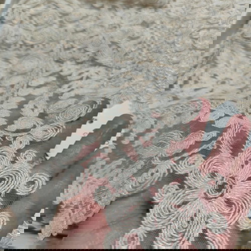 Μεταξωτή στρώση 5 τεμαχίων με χειροποίητη δαντέλα καινούργια