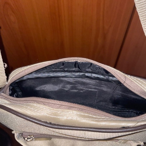 Bag with adjustable strap like new, crossbody black and beige