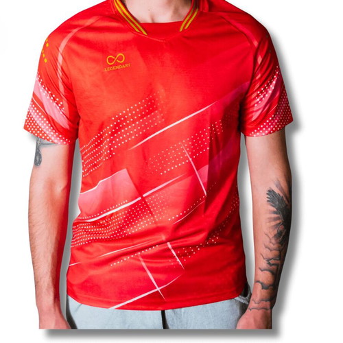 Legendary T-shirt red design 100% polyester new