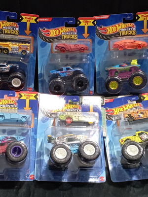 Hot Wheels Monster Truck και αυτοκίνητο, σετ 6 τεμάχια, καινούργιο