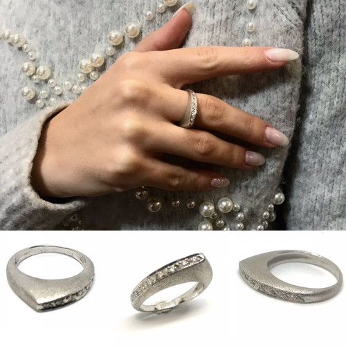 18k White Gold Ring with 7 Brilliant Diamonds 0.07ct SI-H