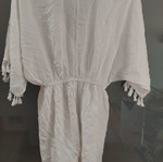 Playsuit Mindmatter λευκό κρουαζέ λινό ολόσωμο σορτς παραλίας καινούργιο