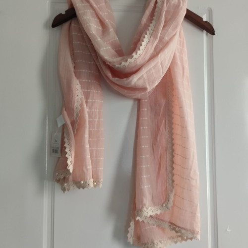 Pareo scarf Ble Resort Collection new, soft pink with lace