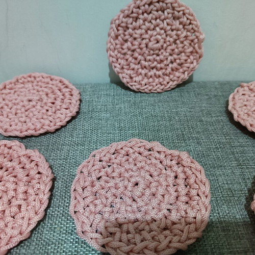 Handmade crochet coasters set of 6, 10 cm each