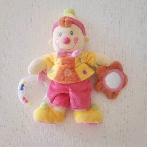 Nicotoy plush doll with rattle and belly horn for babies like new