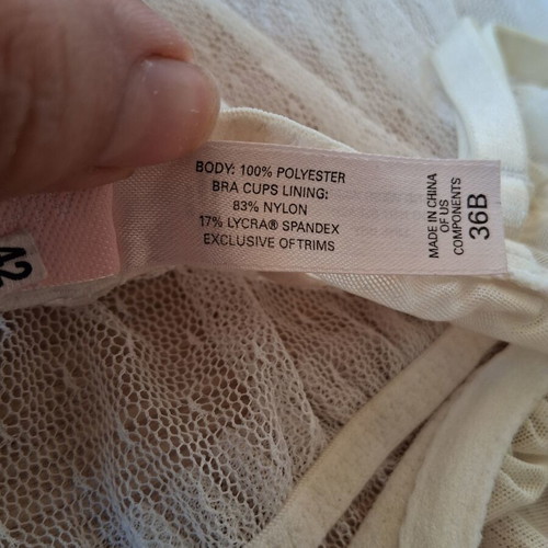 Victoria's Secret Babydoll lingerie size 36B like new, white