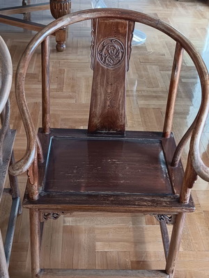 Pair of Ming Dynasty Style Armchairs used, 19th century rosewood