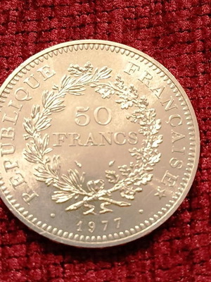 Νόμισμα 50 francs 900% ασήμι Dupré 1977 σαν καινούργιο