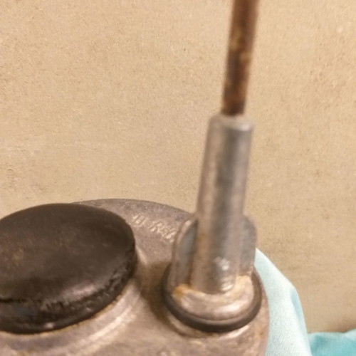 Prewar German oil can used, cast iron