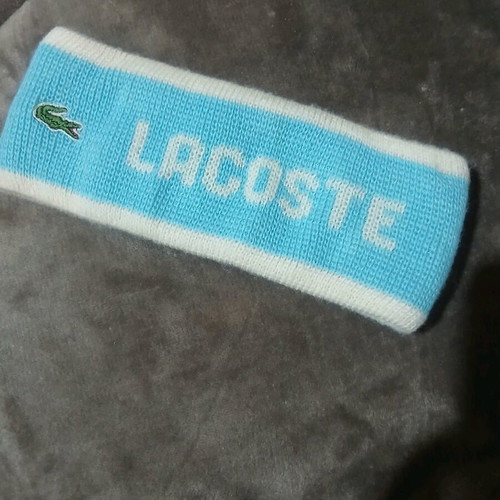 Lacoste headband new, white and turquoise