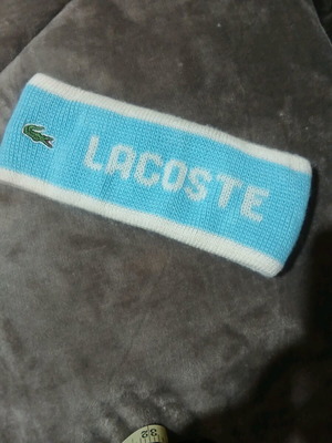 Lacoste headband new, white and turquoise