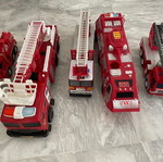 Fire trucks used, set of five with sounds and siren