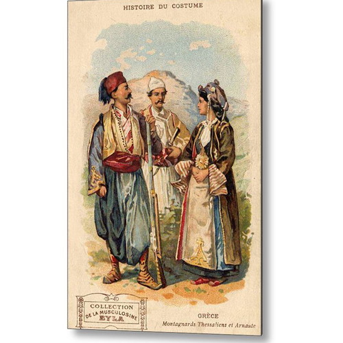 Thessalia Poster Thessalians and Arnautes mountaineers new 20x30 cm