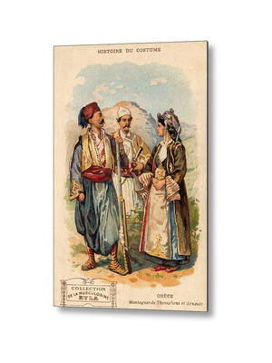 Thessalia Poster Thessalians and Arnautes mountaineers new 20x30 cm