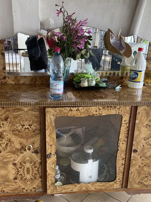 Vintage buffet or sideboard used with signs of wear