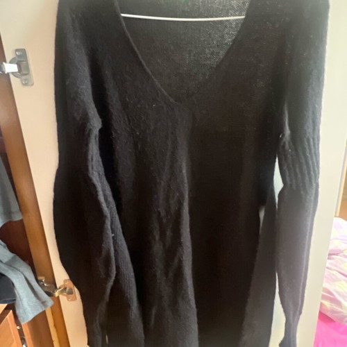 Benetton turtleneck sweater long like new, black