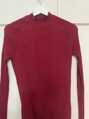 Next Women's Long Sleeve Ribbed Turtleneck Like New, Bordeaux, Size L-XL