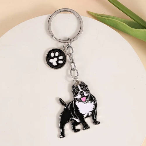 American Bully dog keychain new
