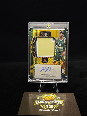 2025-26 Panini Select Euroleague Kendrick Nunn Auto Patch Gold /10 Panathinaikos