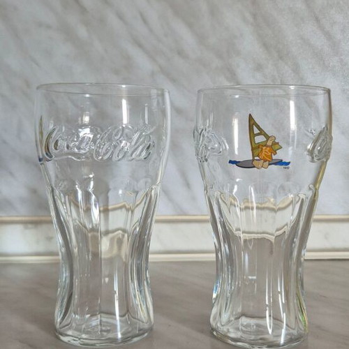 Coca Cola collectible glasses with Athena like new