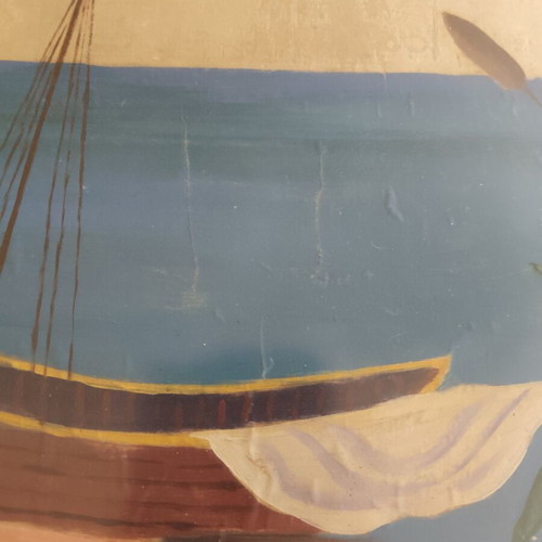 Silk paintings used, set of 2, sizes 42x48 and 49x55 cm