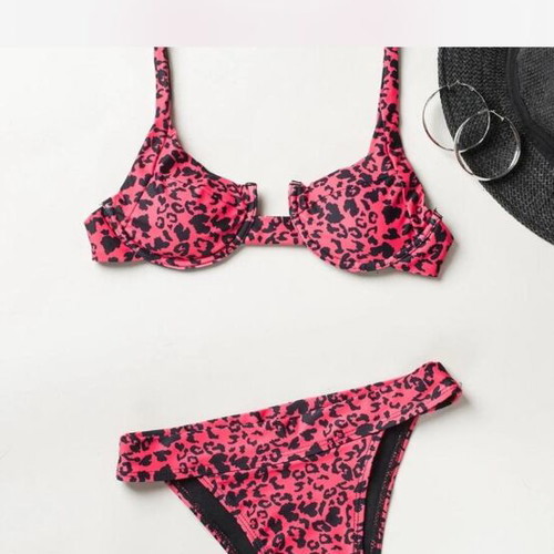 Bikini σαν καινούργιο, animal print, μέγεθος XS S, ροζ