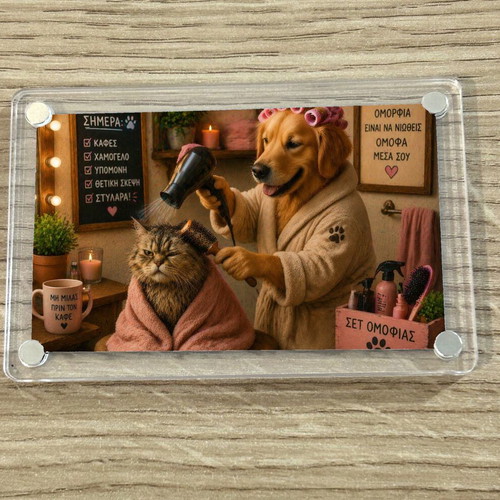 Acrylic Beauty Day Pets fridge magnet new