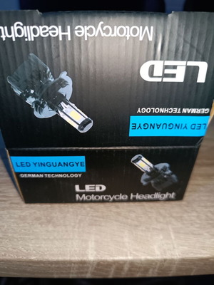LED front light for motorcycle new, white light, 3 metal adapters