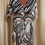 Alessa W Collection Printed Short-Sleeve Blouse XL used