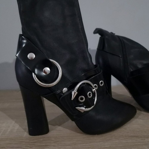 River Island black leather boots like new, size 38