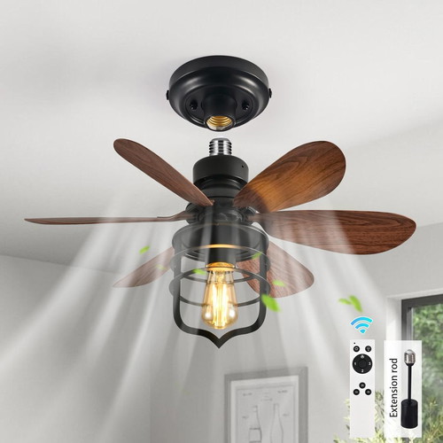 Ceiling lamp with fan and remote control new, E27 socket