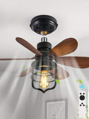 Ceiling lamp with fan and remote control new, E27 socket