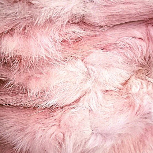 Fur vest women's used, pink with hood, size L