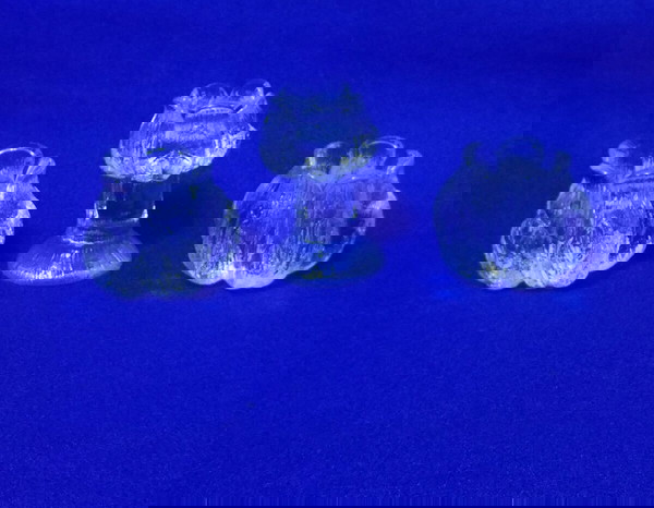 Σετ κηροπήγια 3τμ. Kosta Boda "Rosebud" crystal Art  Mats Jonasson Sweden 70'.